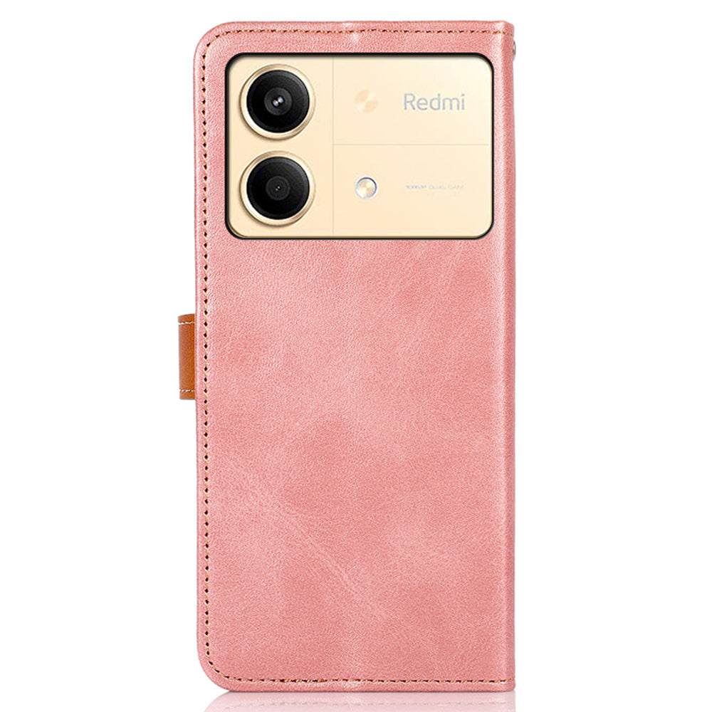 KHAZNEH For Xiaomi Redmi Note 13R Pro 5G Leather Case Wallet Cover Cowhide Texture - Rose Gold KHAZNEH For Xiaomi Redmi Note 13R Pro 5G Leather Case Wallet Cover Cowhide Texture - Rose Gold